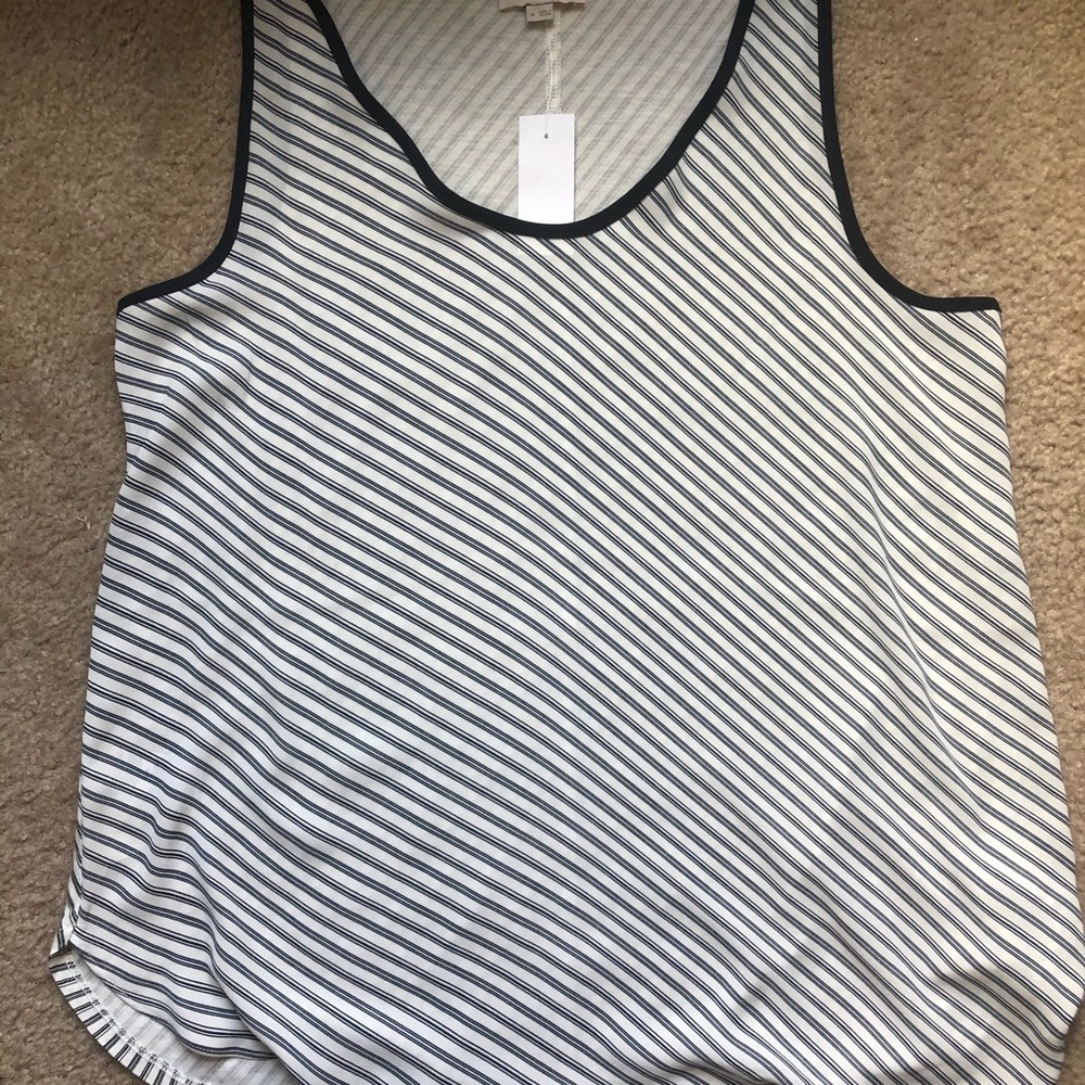 Loft Outlet, white and navy striped tank top